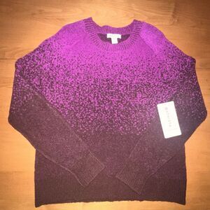 NEW Athleta Jacquard Merino Wool Stretch Ombre Sweater Women's size S Pink/Brown
